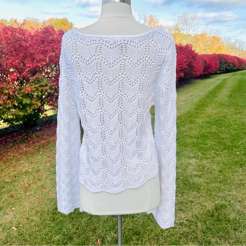 Hollister Crochet Long Bell Sleeve Jumper Sweater - Picture 10 of 16